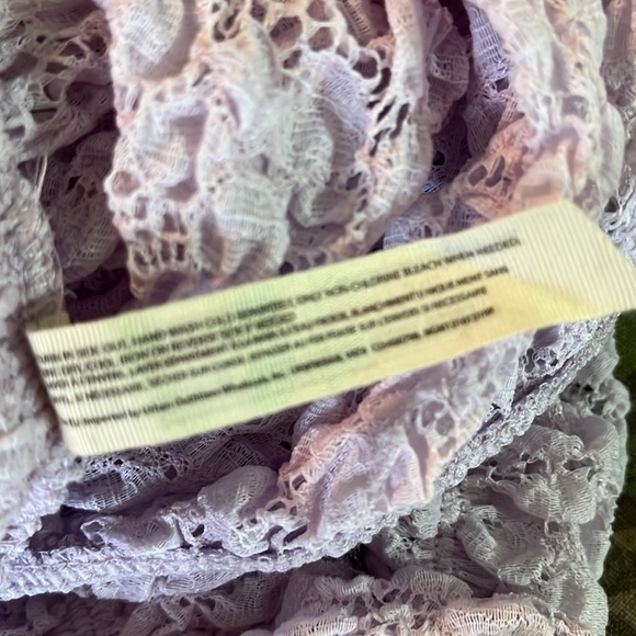 FREE PEOPLE Size Medium DAY-NIGHT Ruched LACE Mockturtle Bodysuit Stretch $68NEW - Picture 15 of 16